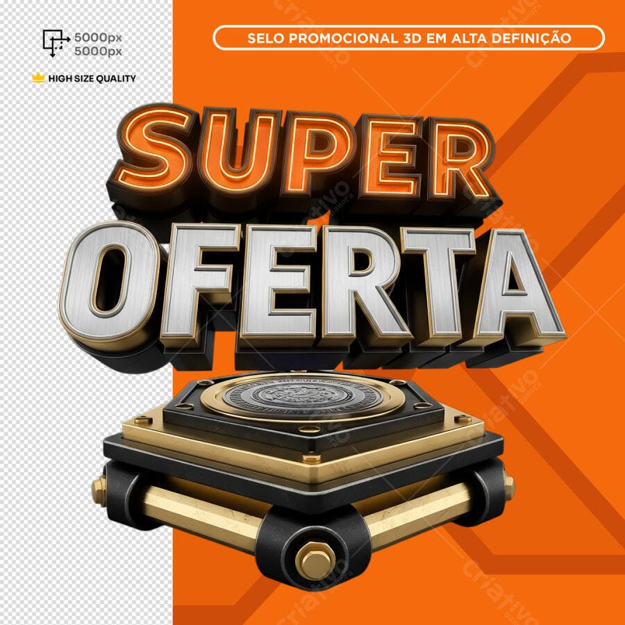 Selo Promocional 3D Super Oferta PSD Editável