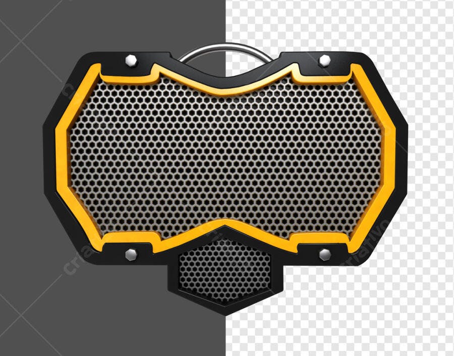 Badge Gamer Preto e Amarelo PSD Editável