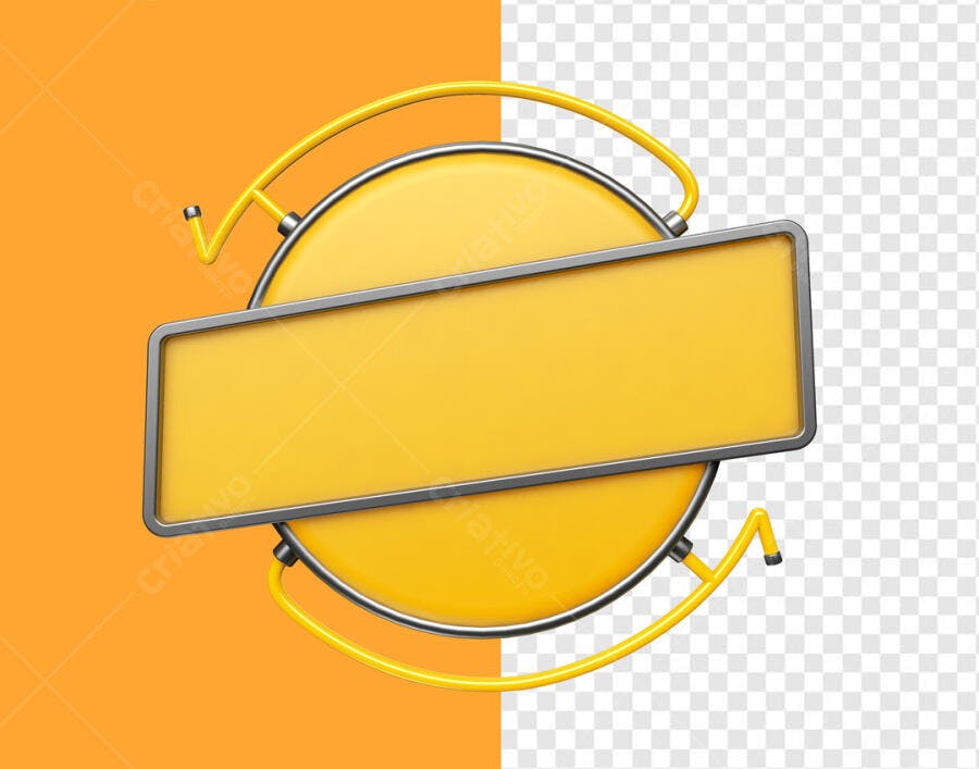 Banner Circular Amarelo para Promoções PSD Editável