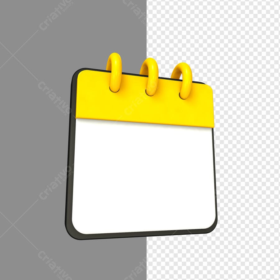 Calendário Mensal Amarelo PSD Editável