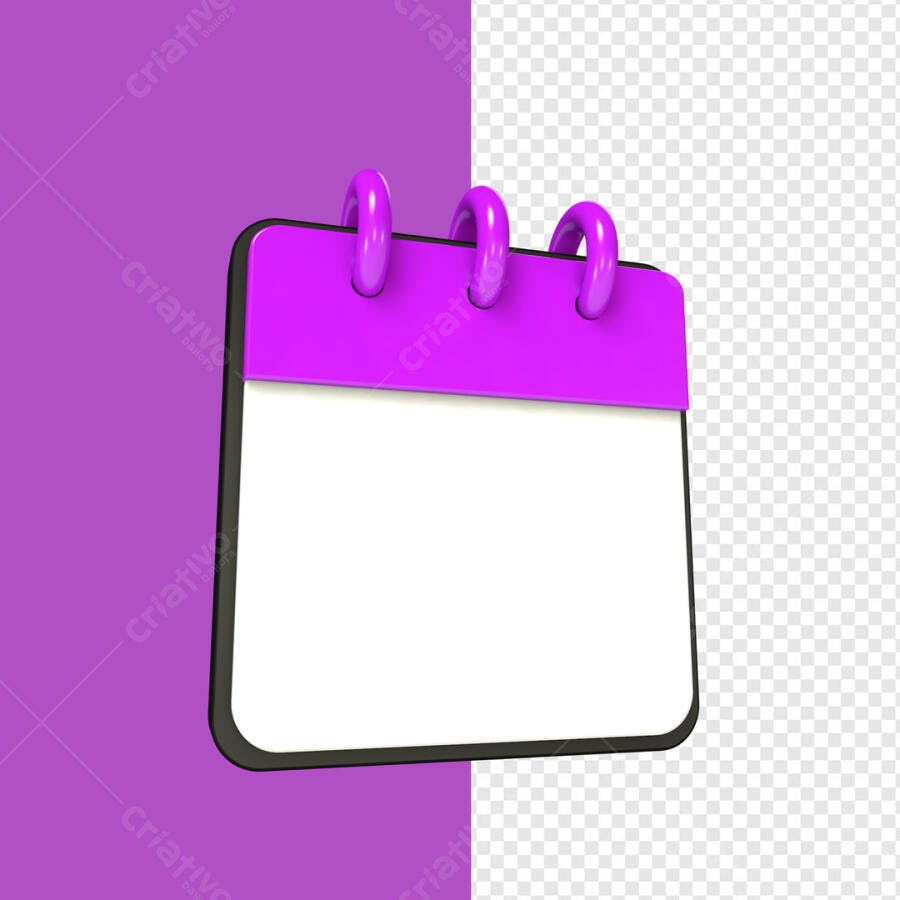 Calendário Mensal Roxo PSD Editável