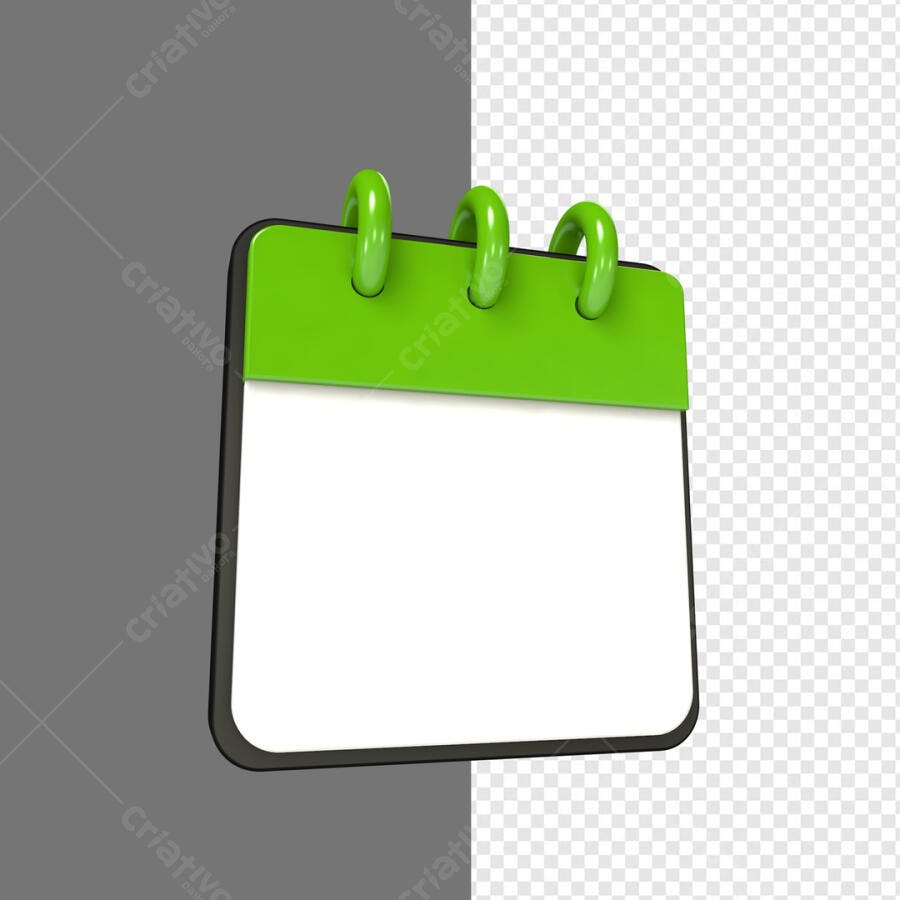 Calendário Mensal Verde PSD Editável