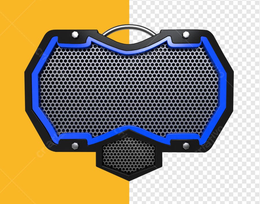 Badge Gamer Preto e Azul PSD Editável