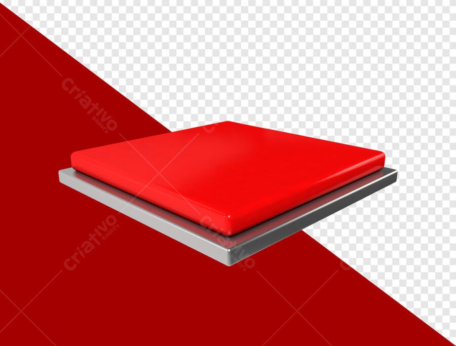 Botão Vermelho 3D PSD Editável