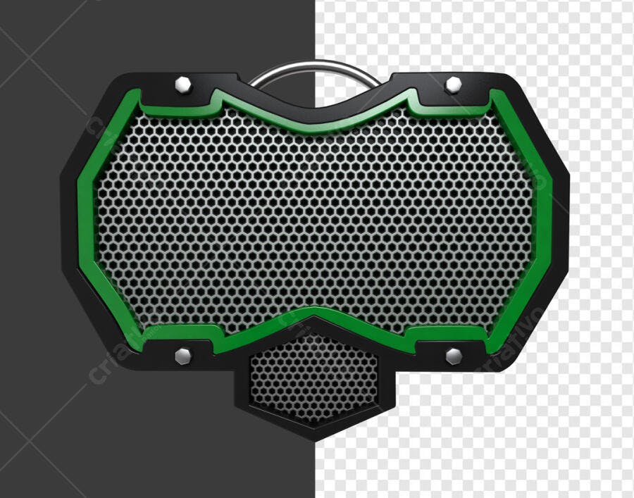 Badge Gamer Verde e Preto PSD Editável