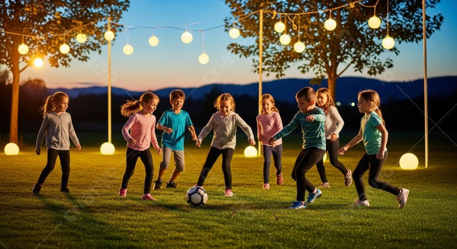 Imagem de crianças jogando bola