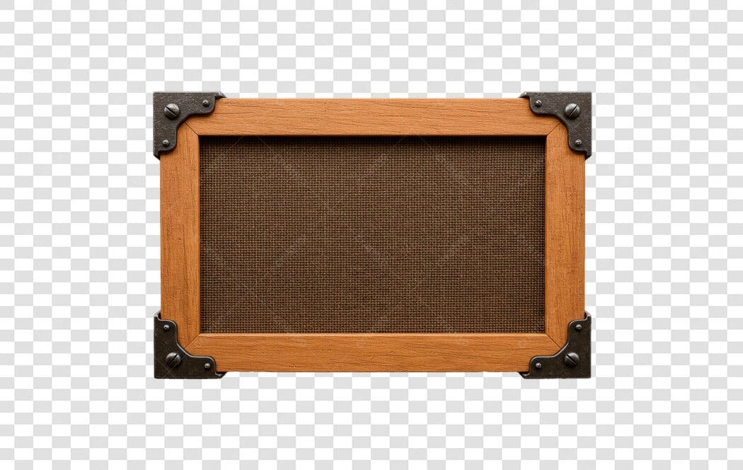 Mockup de quadro de madeira rústico PNG com fundo transparente