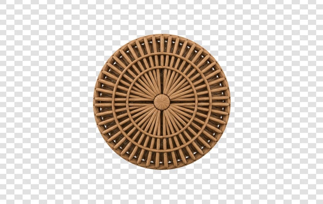 Textura de rattan circular para design PNG com fundo transparente