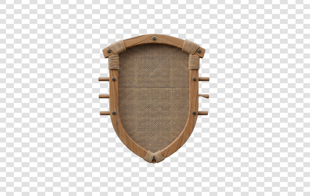 Mockup Escudo Madeira PNG com fundo transparente