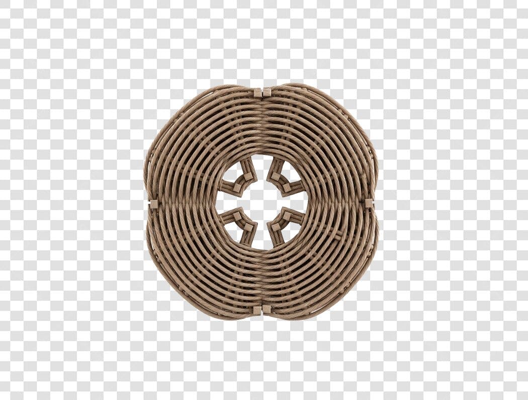 Elemento decorativo de rattan bege PNG com fundo transparente