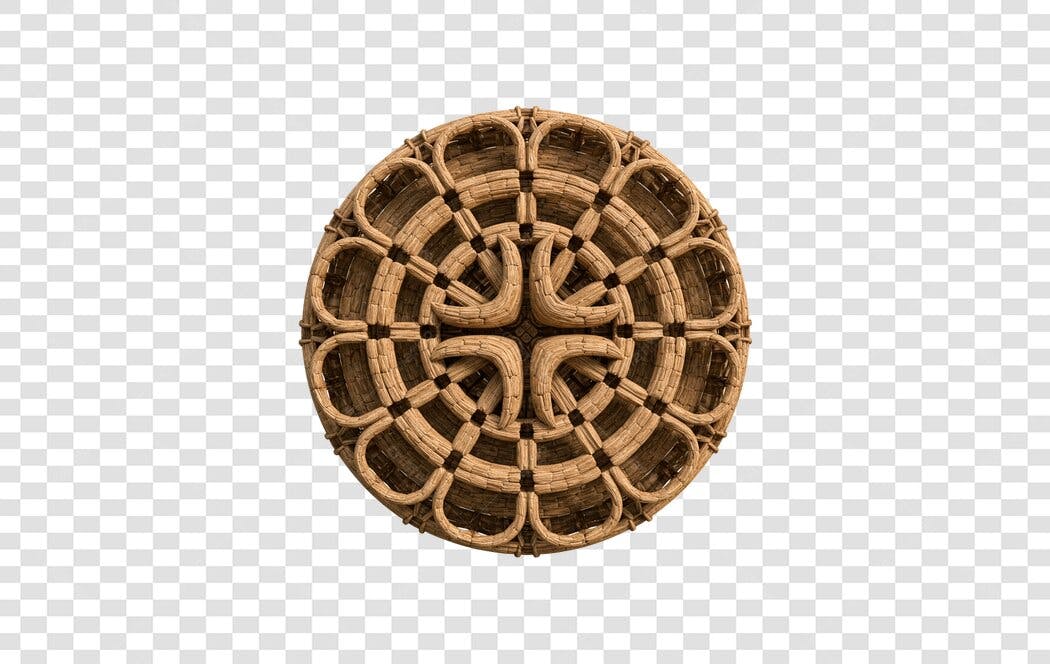 Elemento decorativo artesanal de palha PNG com fundo transparente