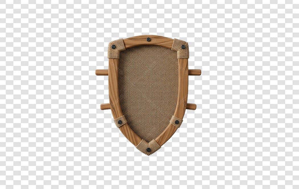 Mockup Escudo Madeira PNG com fundo transparente