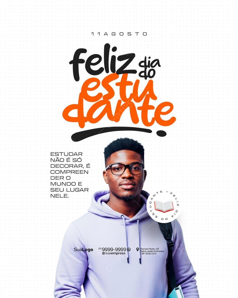 Flyer Dia do Estudante PSD Editável