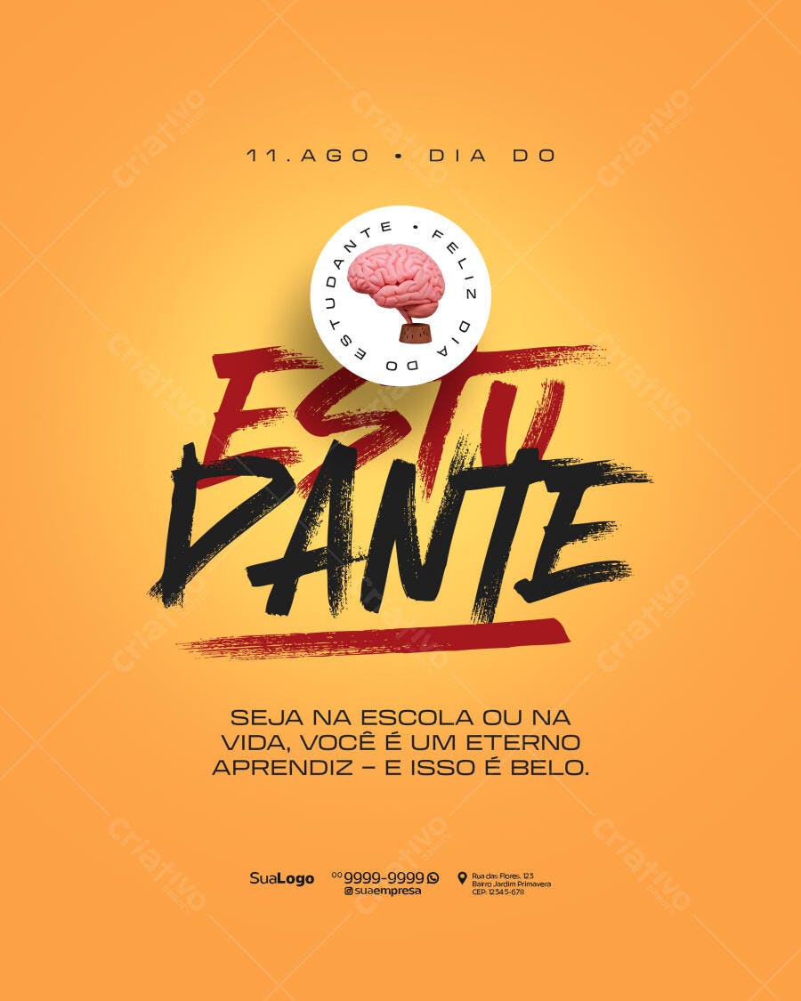 Flyer Dia do Estudante PSD Editável