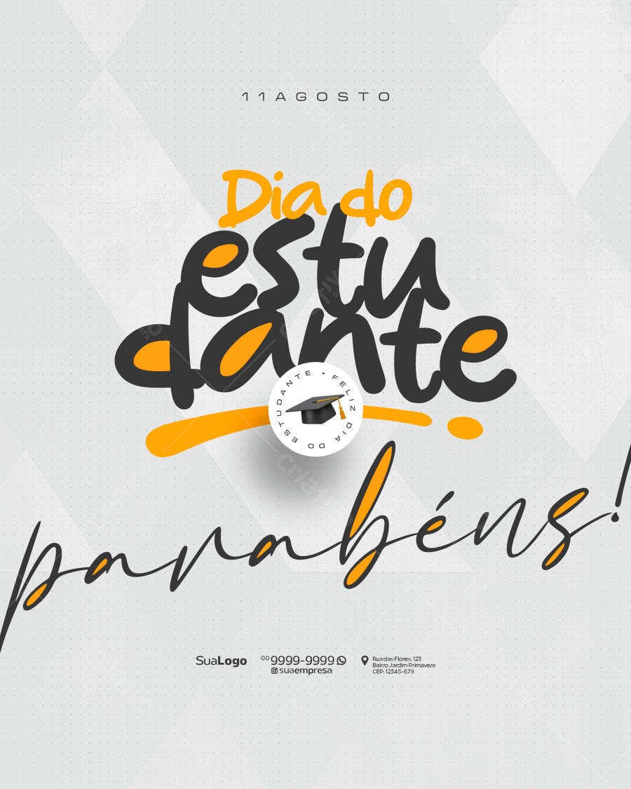 Postagem Dia do Estudante PSD Editável