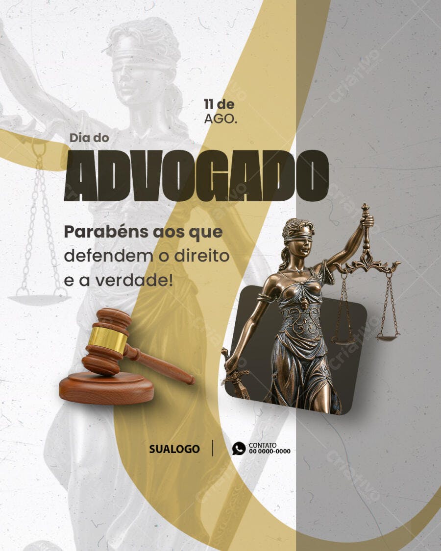Flyer Dia do Advogado 11 de Agosto PSD Editável