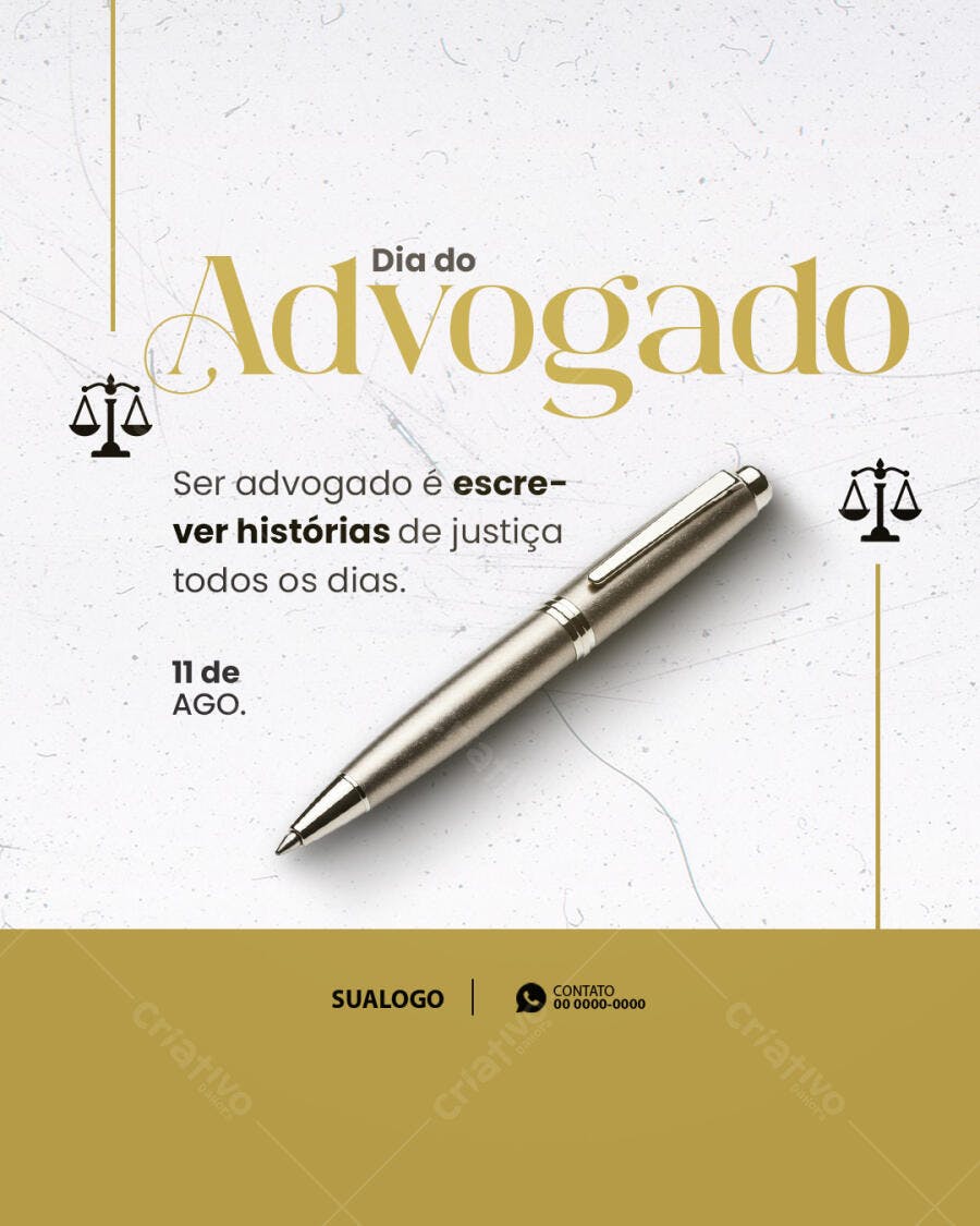 Postagem Dia do Advogado PSD Editável
