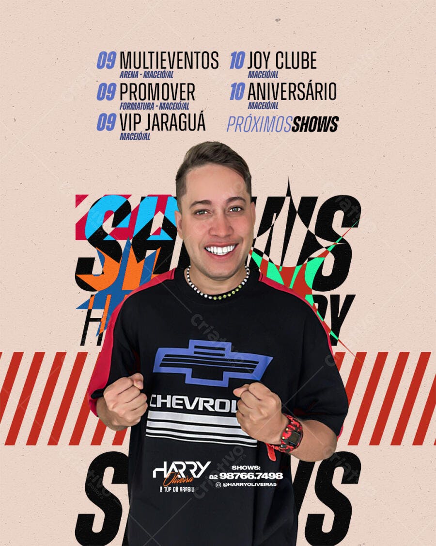 Flyer para Shows do Harry Oliveira PSD Editável