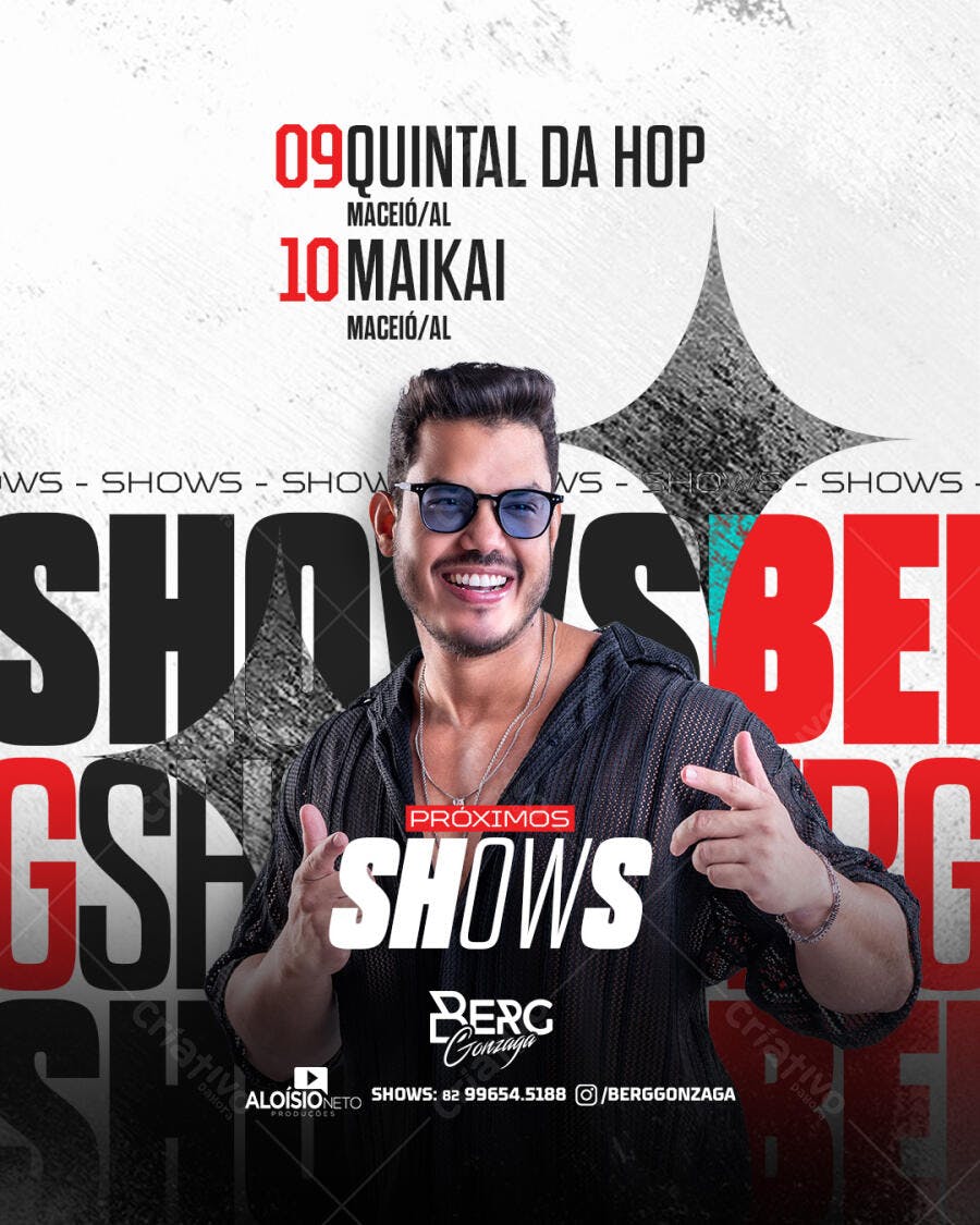 Flyer para Shows do Berg Gonzaga PSD Editável