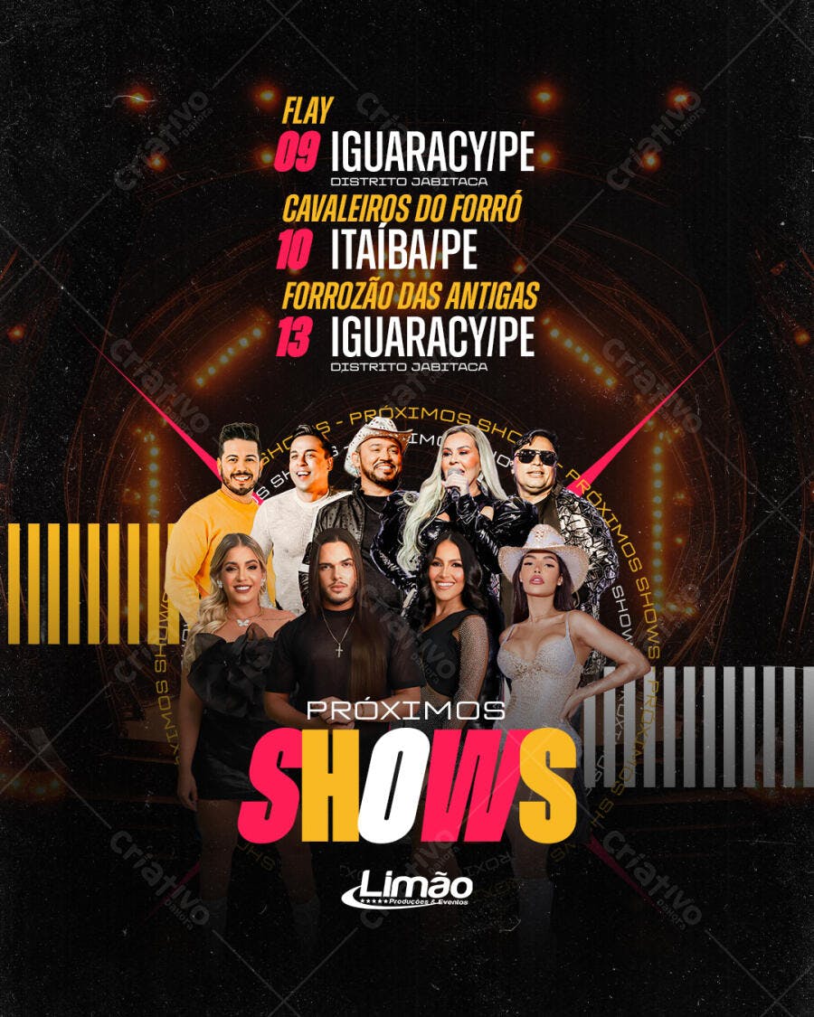 Flyer para Shows de Forró PSD Editável