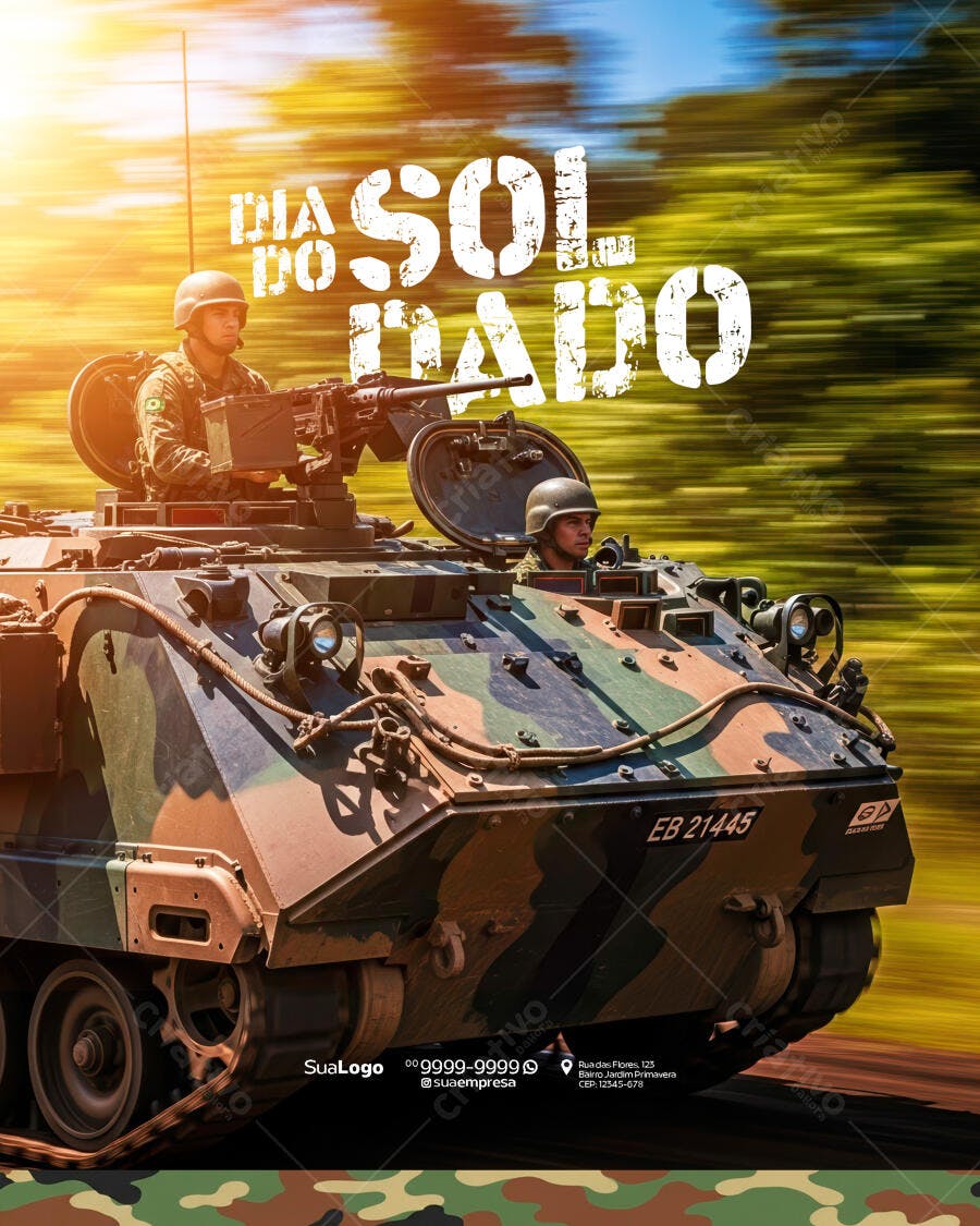 Flyer Dia do Soldado PSD Editável