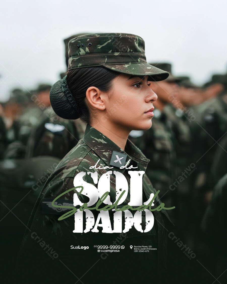 Postagem Dia do Soldado PSD Editável