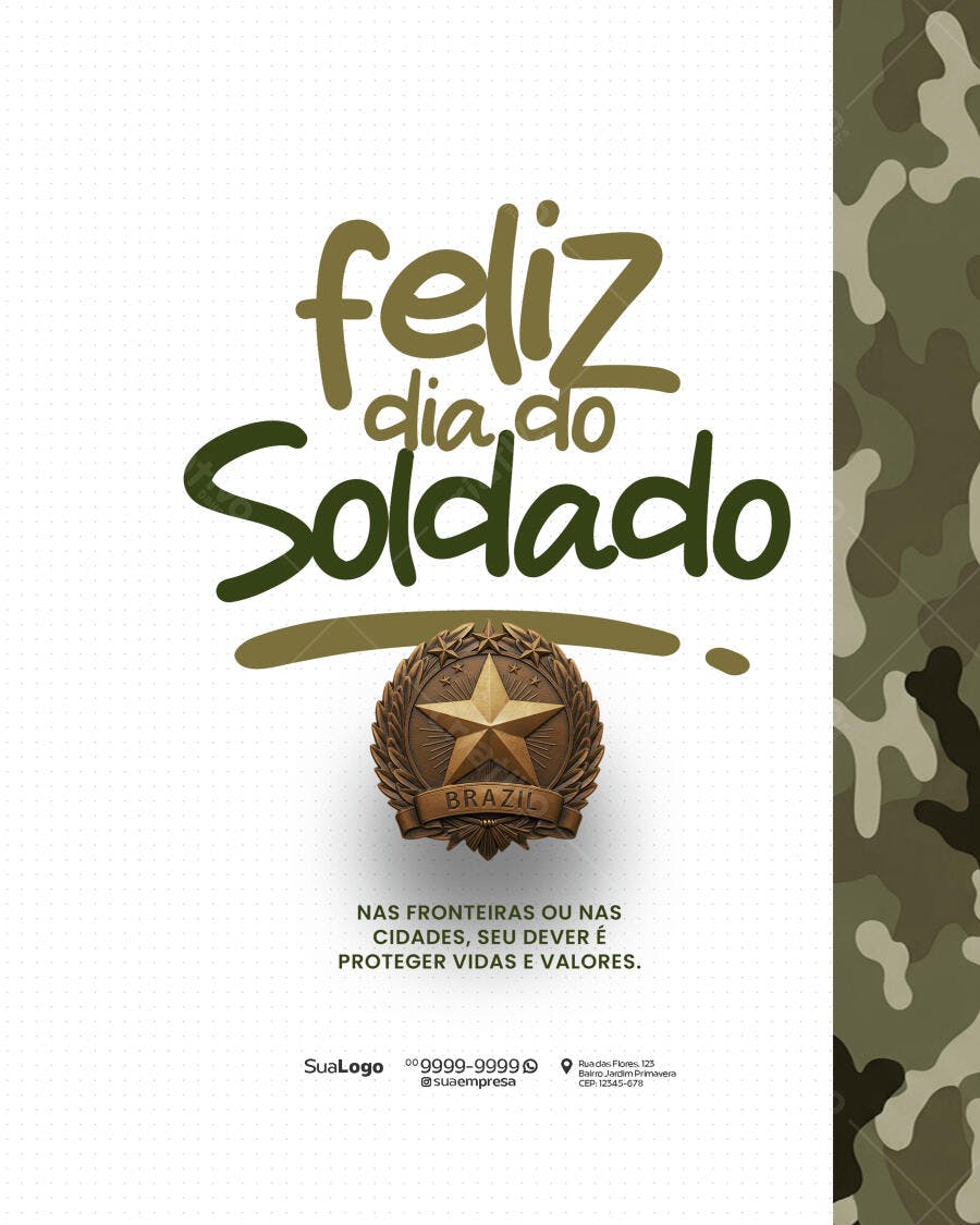 Postagem Dia do Soldado PSD Editável