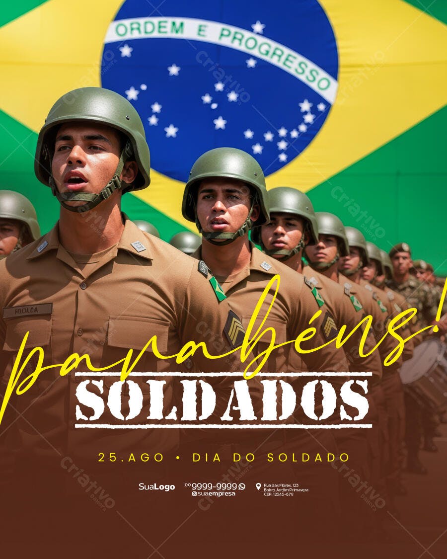 Flyer Dia do Soldado PSD Editável