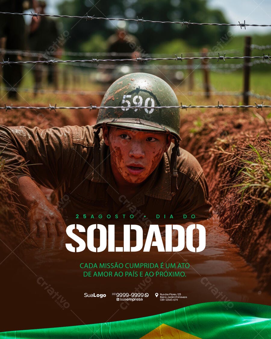 Post para Dia do Soldado PSD Editável
