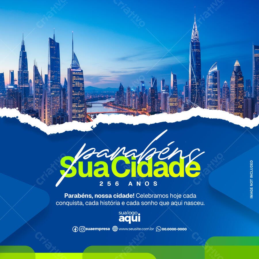 Flyer Aniversário Cidade PSD Editável