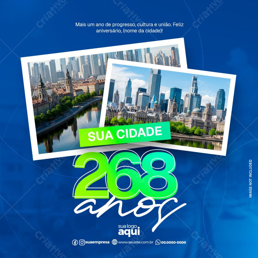 Post Aniversário Cidade 268 Anos PSD Editável