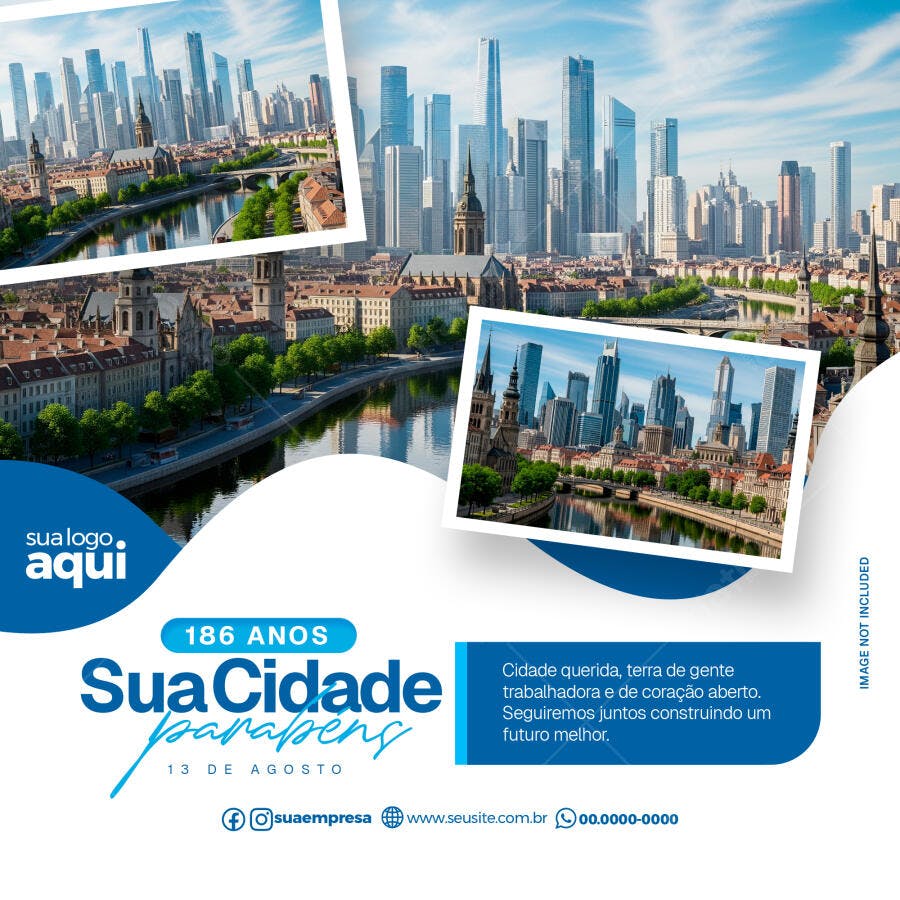 Postagem Aniversário Cidade PSD Editável