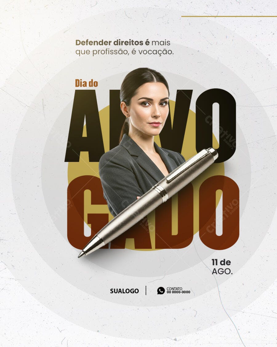 Flyer Dia do Advogado 11 de Agosto PSD Editável