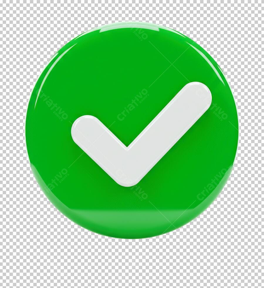 Ícone de Check Verde PNG com fundo transparente