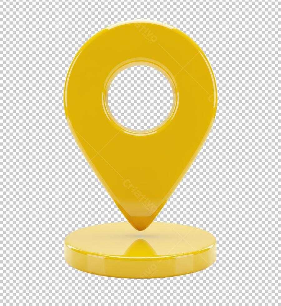 Icone de localização amarelo PNG com fundo transparente