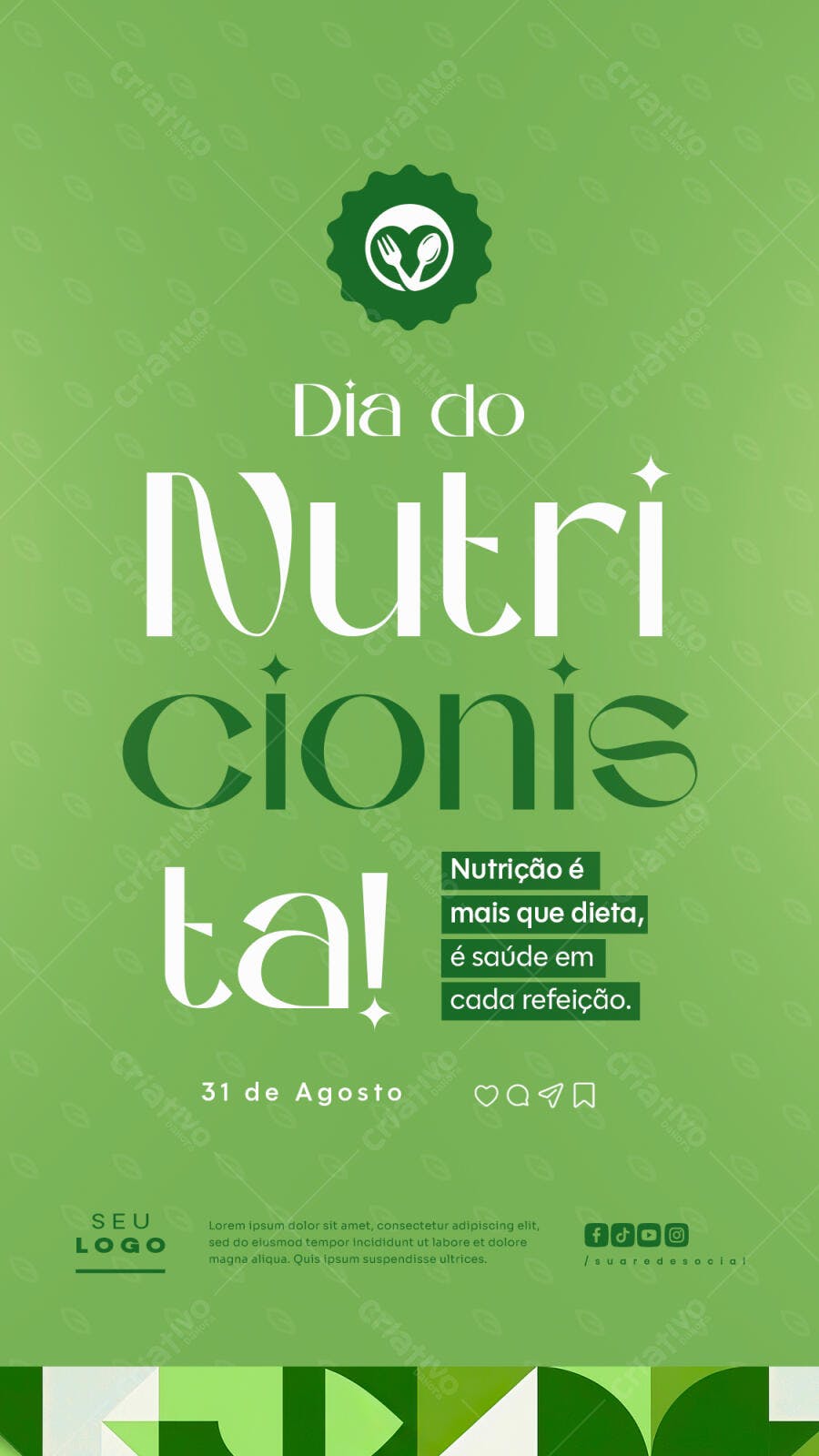 Flyer Dia do Nutricionista PSD Editável