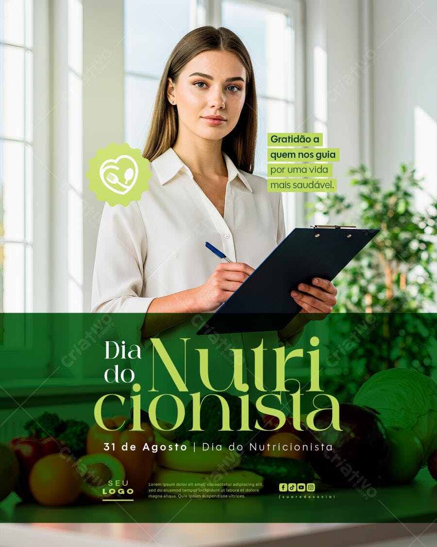 Flyer Dia do Nutricionista PSD Editável