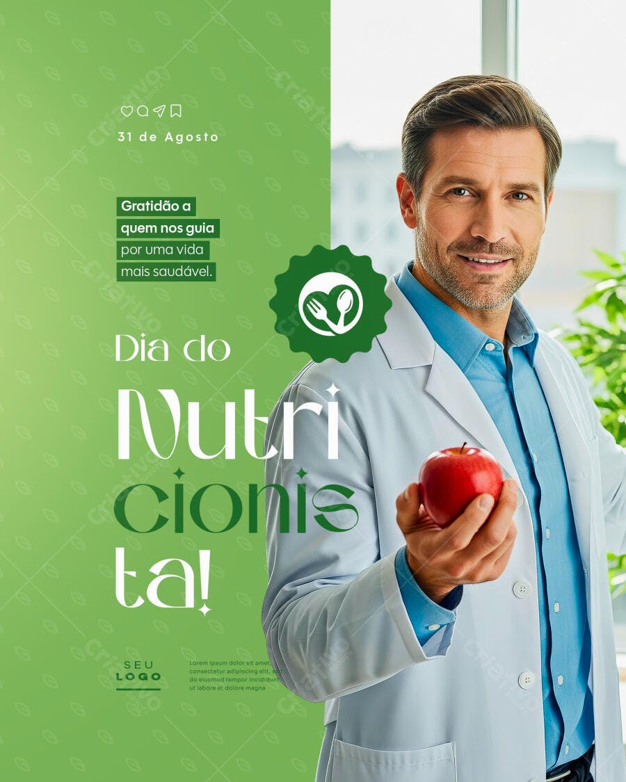 Flyer Dia do Nutricionista PSD Editável