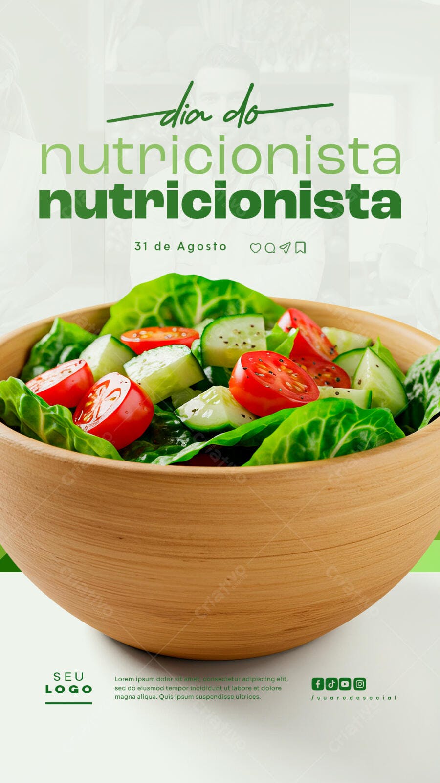 Post para o Dia do Nutricionista PSD Editável