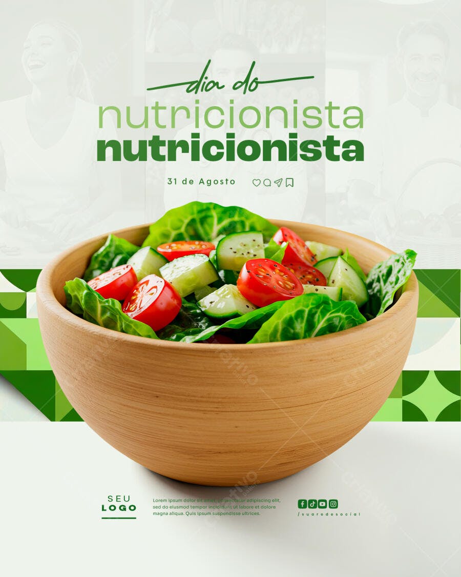 Flyer Dia do Nutricionista 31 de Agosto PSD Editável