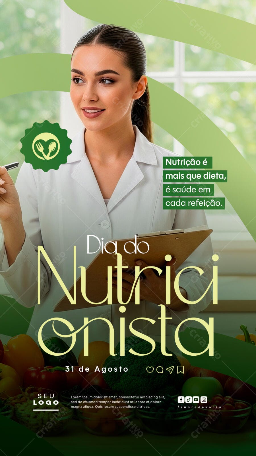 Flyer Dia do Nutricionista PSD Editável
