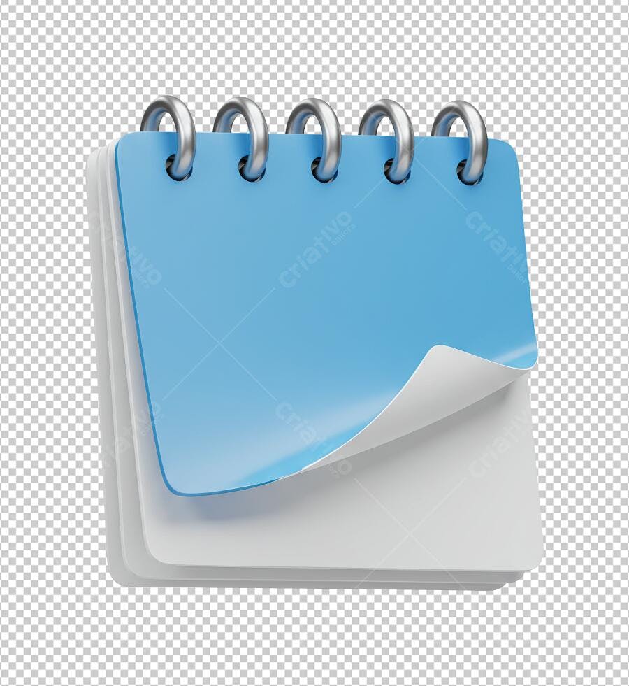 Mockup Calendário Azul PNG com fundo transparente