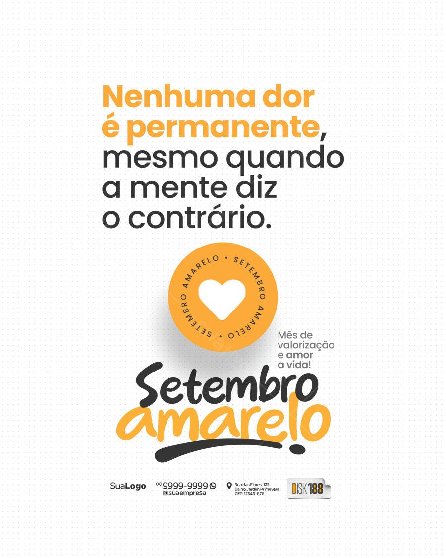 Post para Setembro Amarelo PSD Editável
