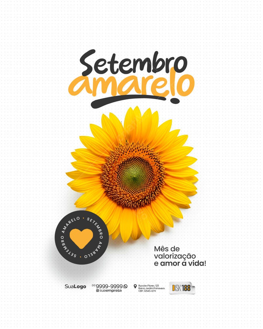 Post para Setembro Amarelo PSD Editável