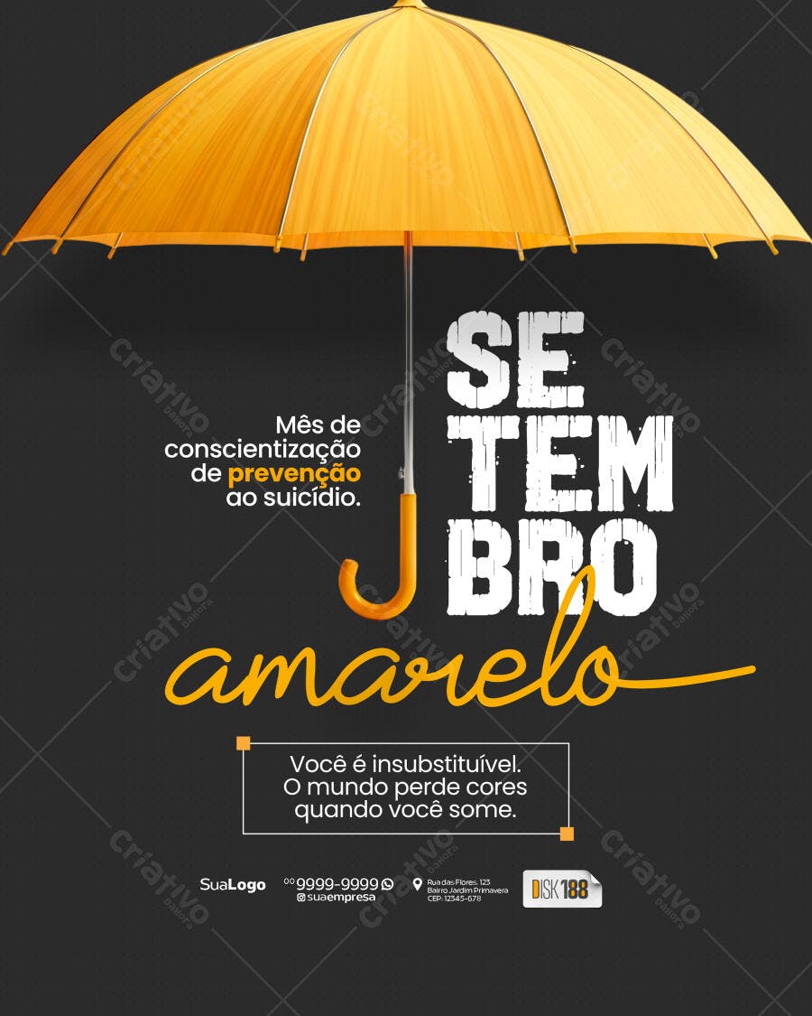 Poster Setembro Amarelo PSD Editável
