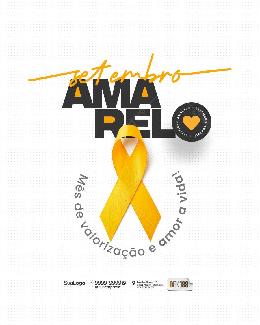 Post para Setembro Amarelo PSD Editável