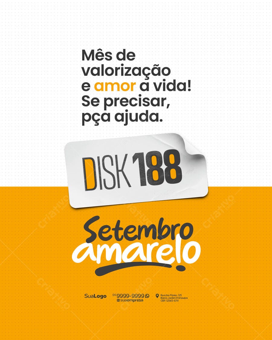 Flyer Setembro Amarelo PSD Editável