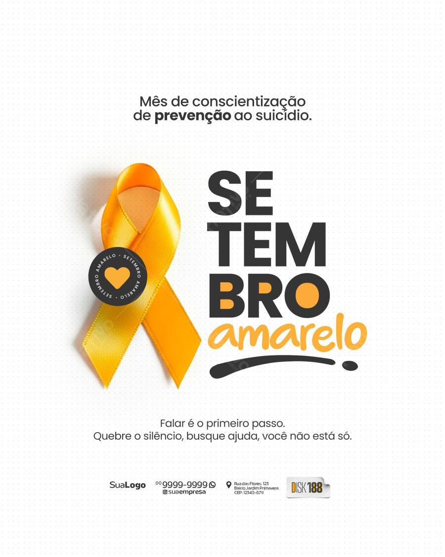 Post Setembro Amarelo PSD Editável