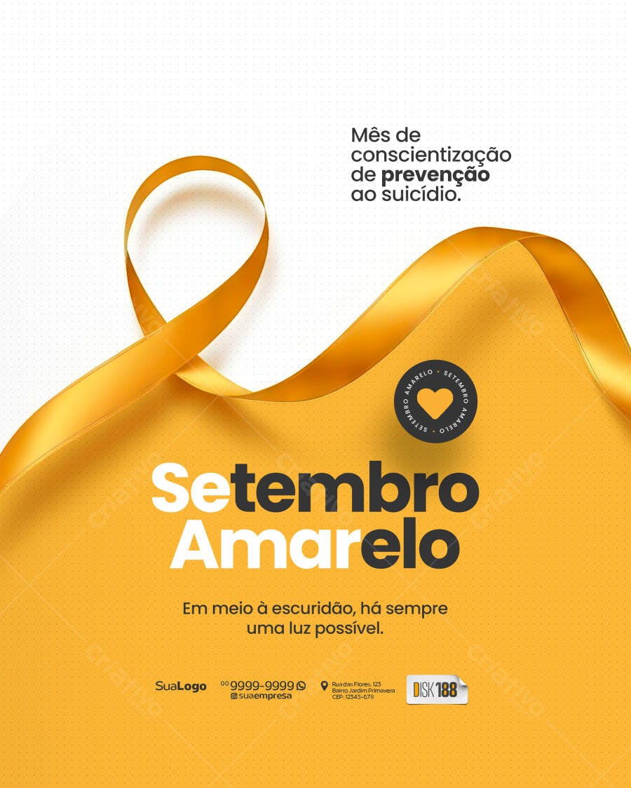 Flyer Setembro Amarelo PSD Editável