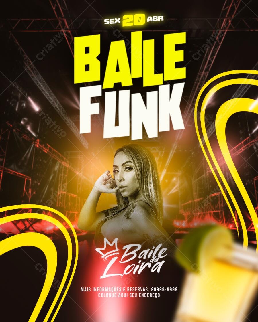 Flyer Baile Funk 20 de Abril PSD Editável